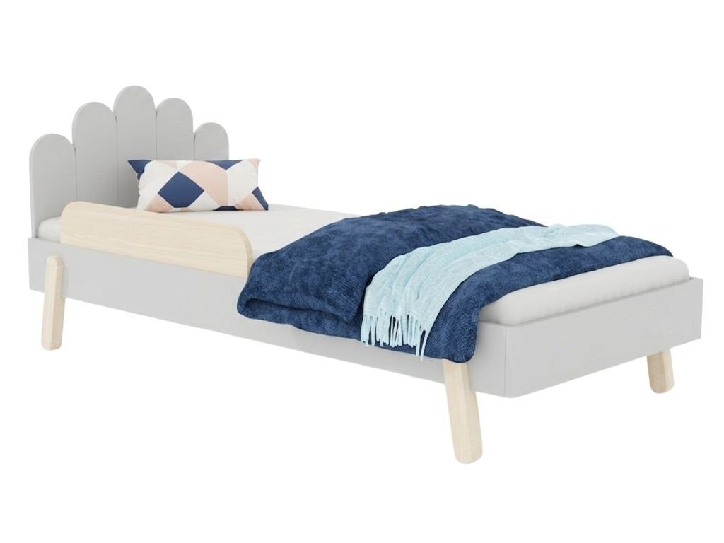 NOVA Wooden Single Bed with Arched Headboard – 90 × 200 cm