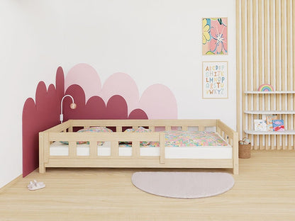 PLOTTY Single Bed with Front Safety Rail – 90 cm Wide