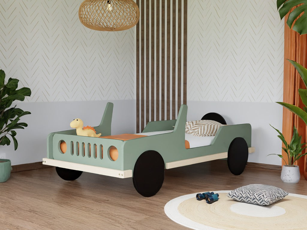 SAFARI Jeep Wooden Children’s Car Bed – 80 × 160 cm