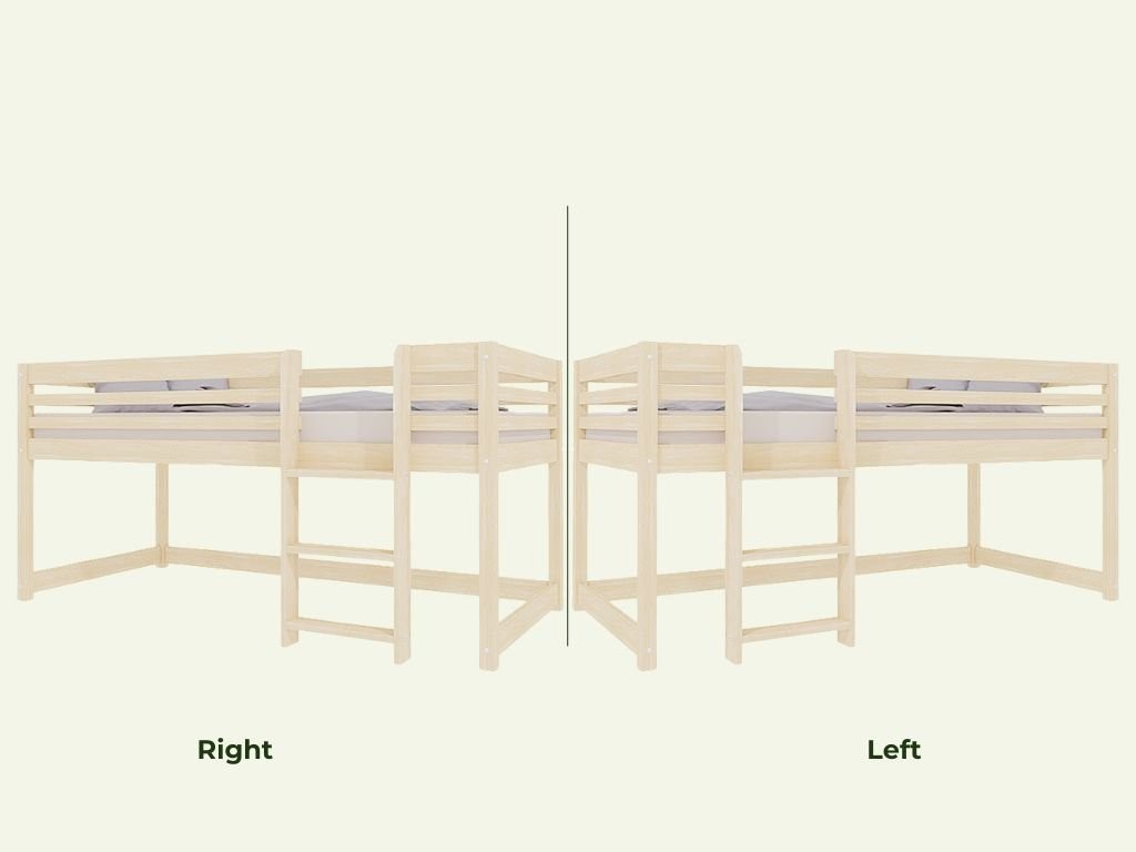 TULY Low Loft Bed with Ladder – 90x200 cm