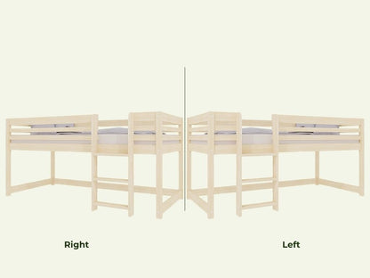 TULY Low Loft Bed with Ladder – 90x200 cm