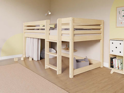TULY Low Loft Bed with Ladder – 90x200 cm