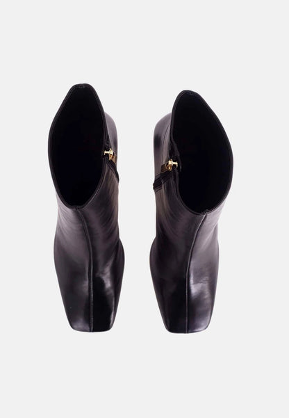 Black Goat Leather Senna Boots – 7.6 cm Block Heel
