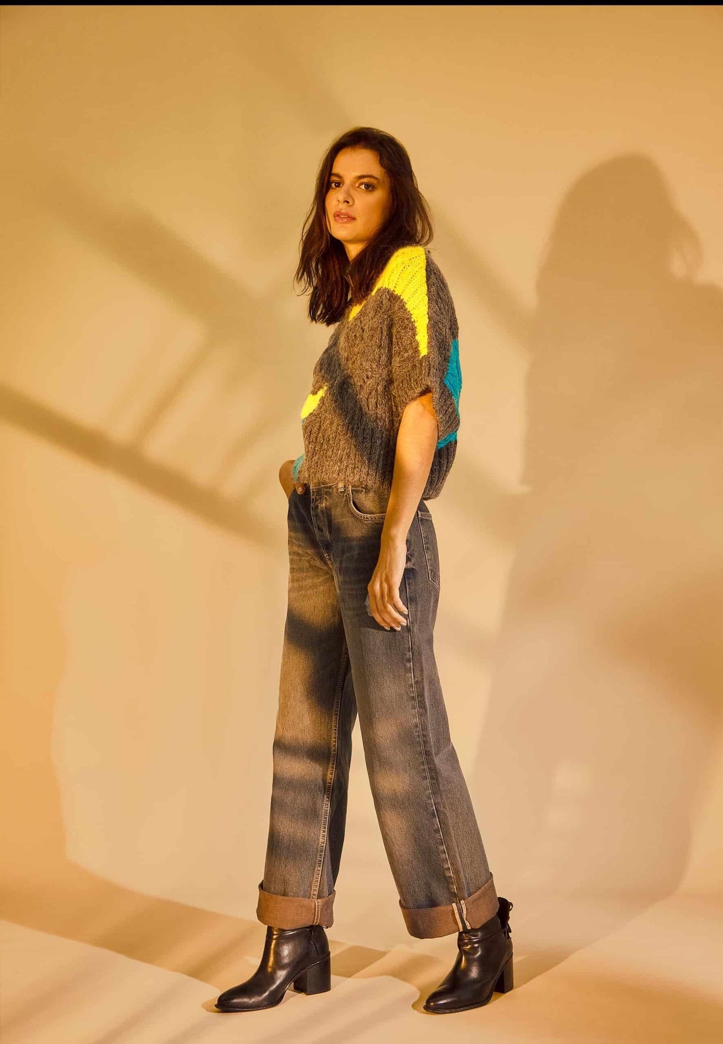 Black Leather Ankle Boots Attalea – Women’s Block Heel Booties