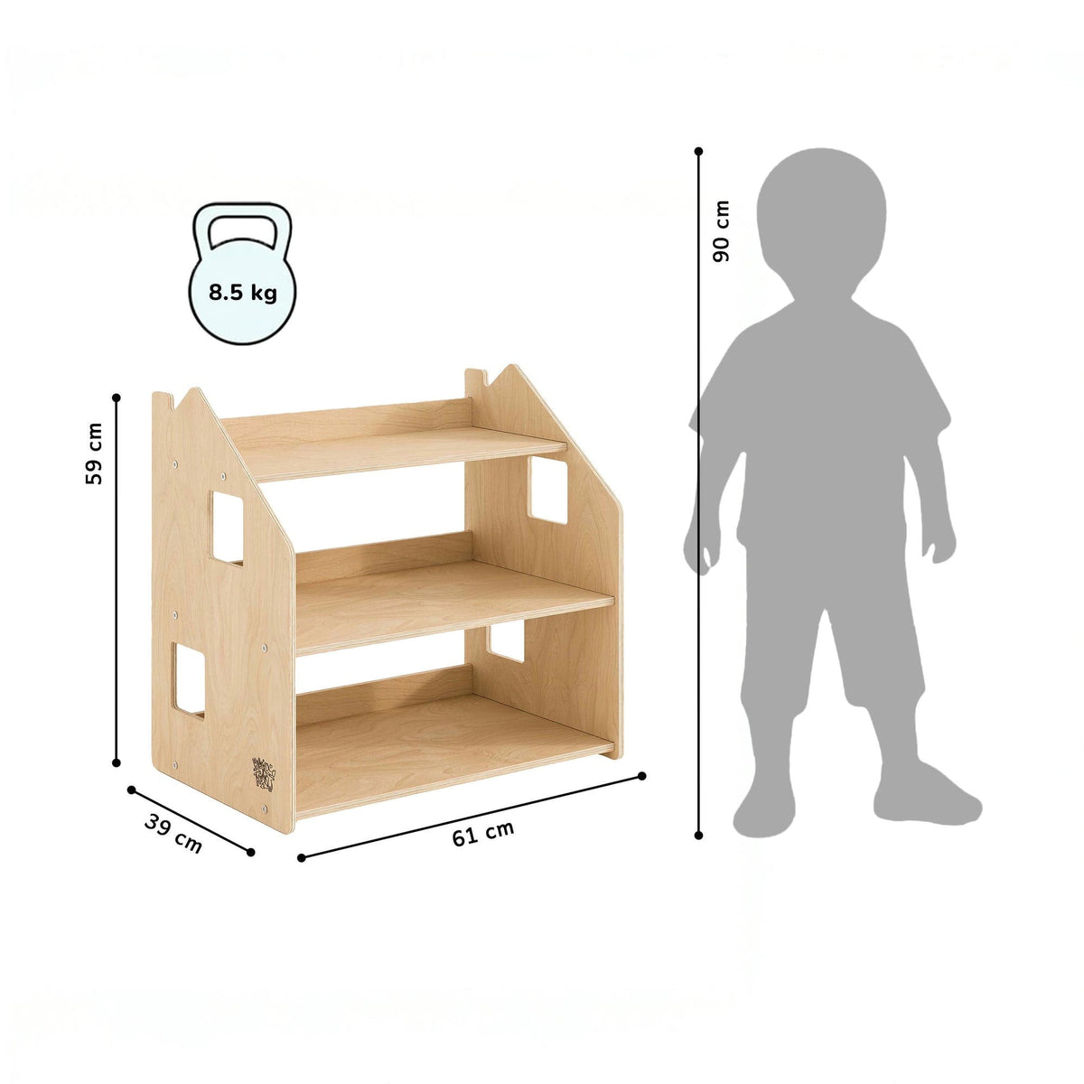 Montessori Toy Storage Shelf – Natural