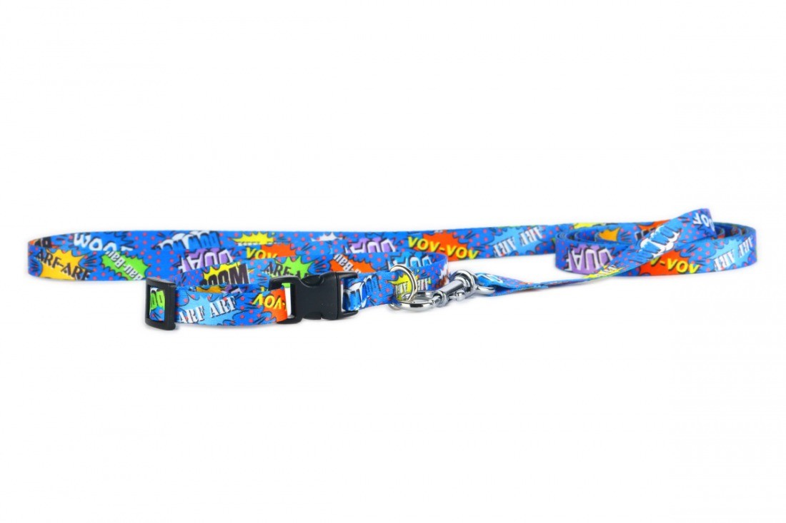 Collar With A Plastic Buckle - Blue Graffiti