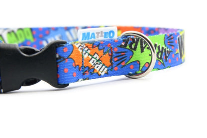 Collar With A Plastic Buckle - Blue Graffiti