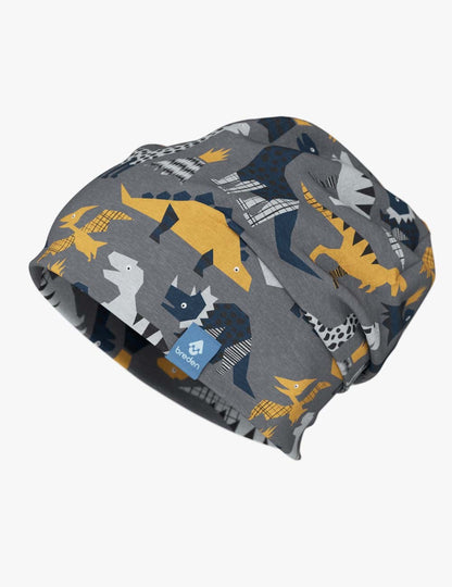 Cotton Beanie Hat With Folds DARGO - Dinosaurs