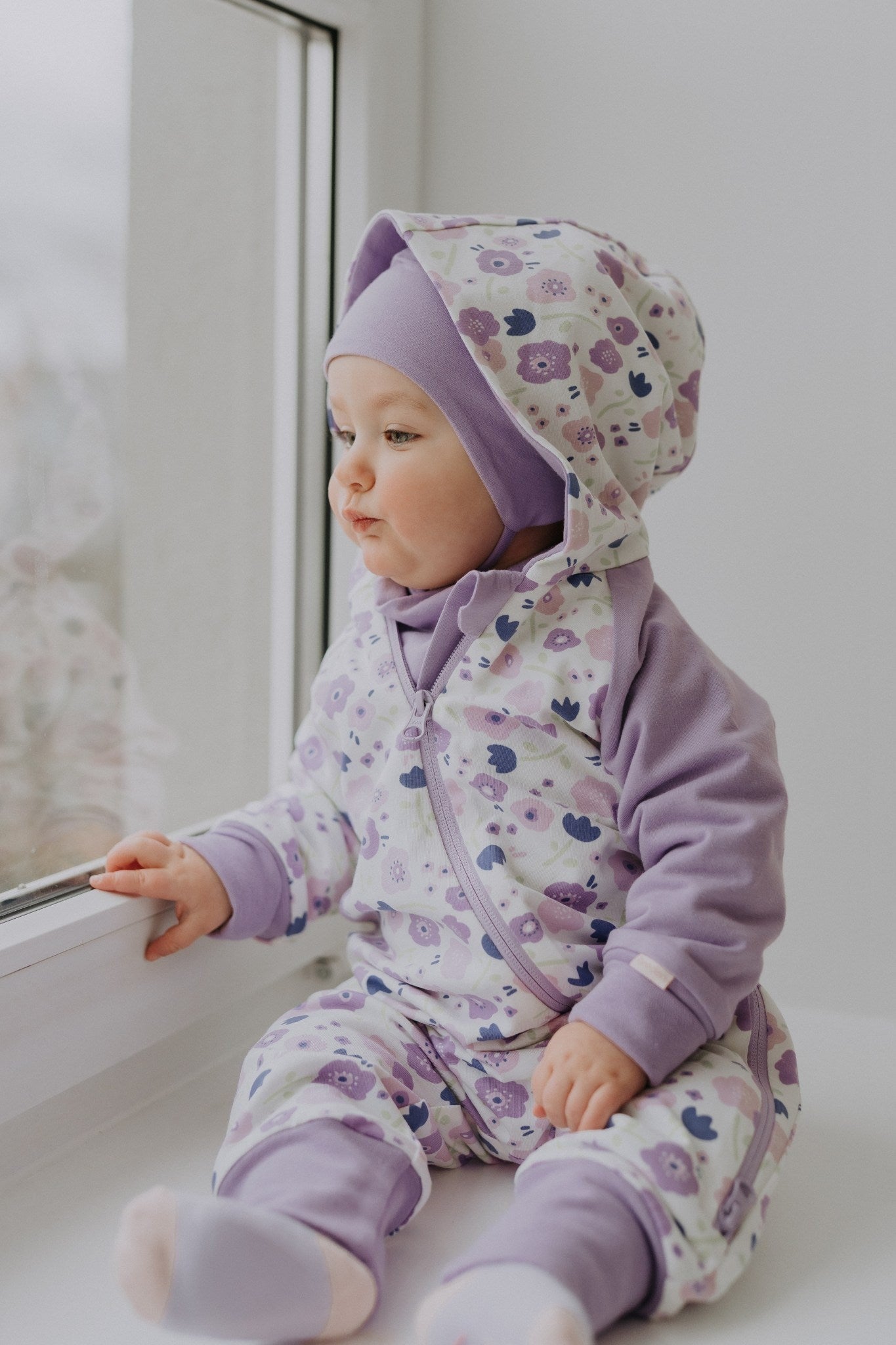 Double cotton jumpsuit BJORN - Summer Flowers