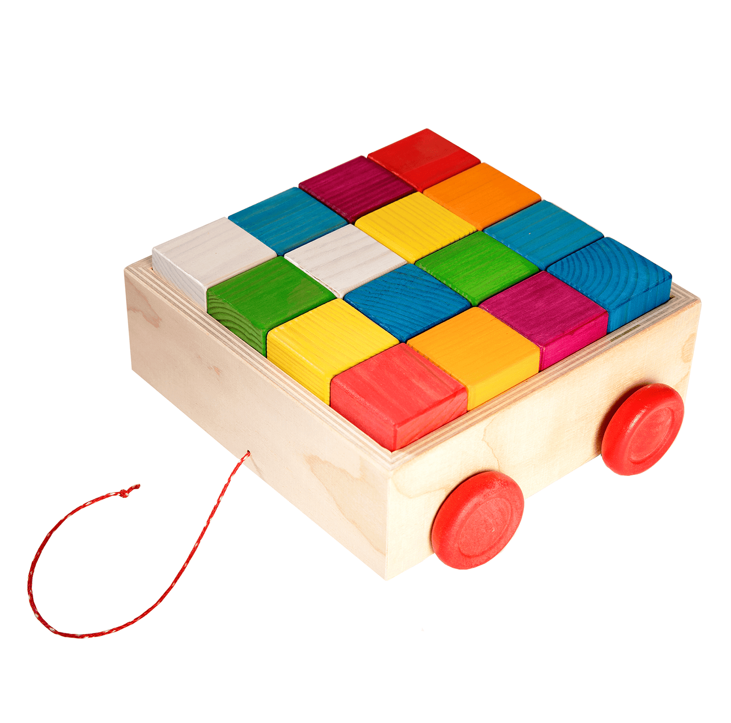 Hand-made Colorful Wooden Building Blocks for Kids – 16 pieces