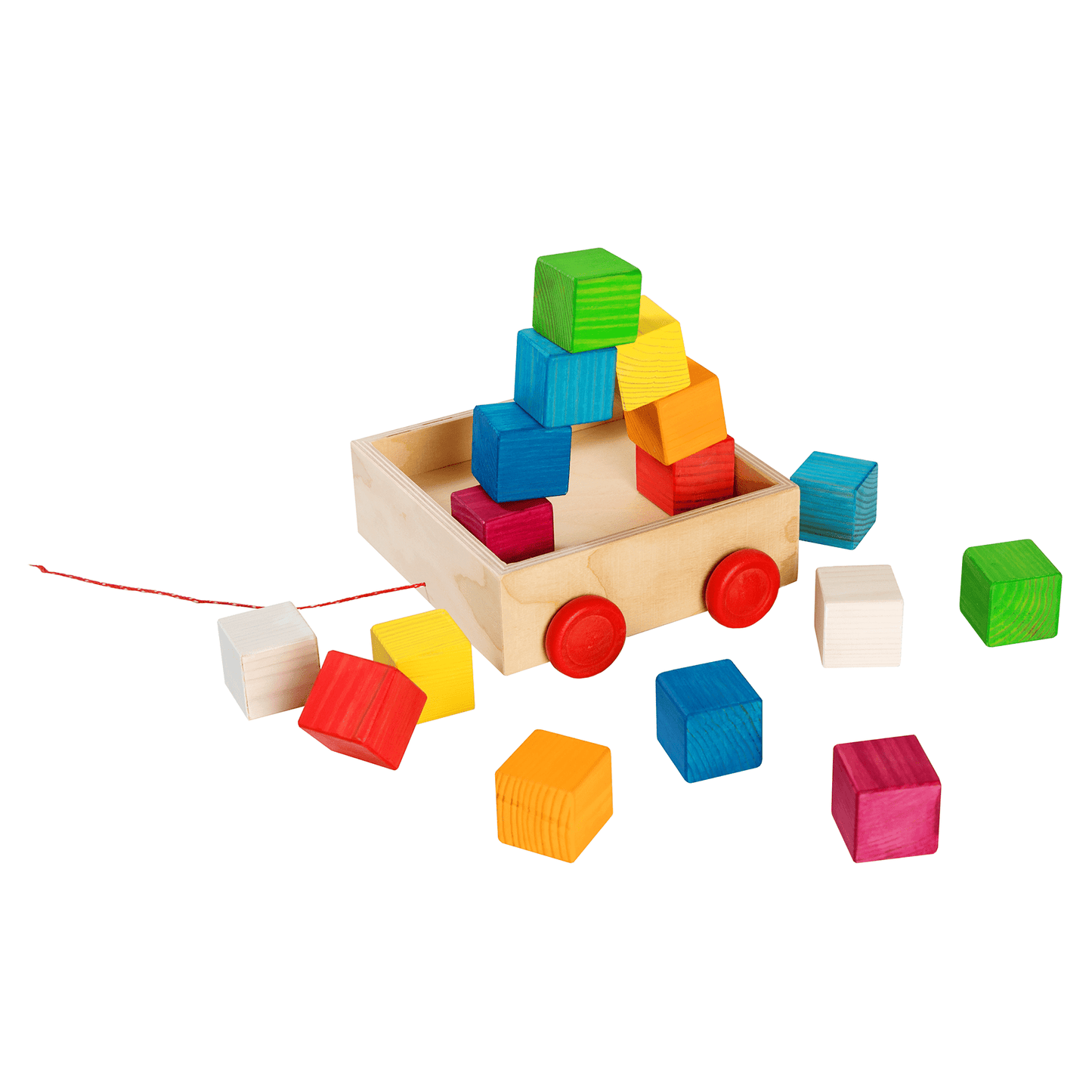 Hand-made Colorful Wooden Building Blocks for Kids – 16 pieces