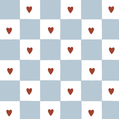 French Hearts Check Wallpaper