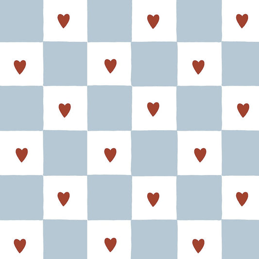 French Hearts Check Wallpaper