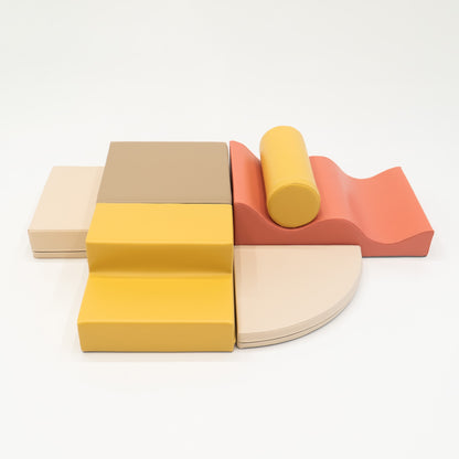 Soft Play 6 Foam Block Set - Pastel Pink Explorer