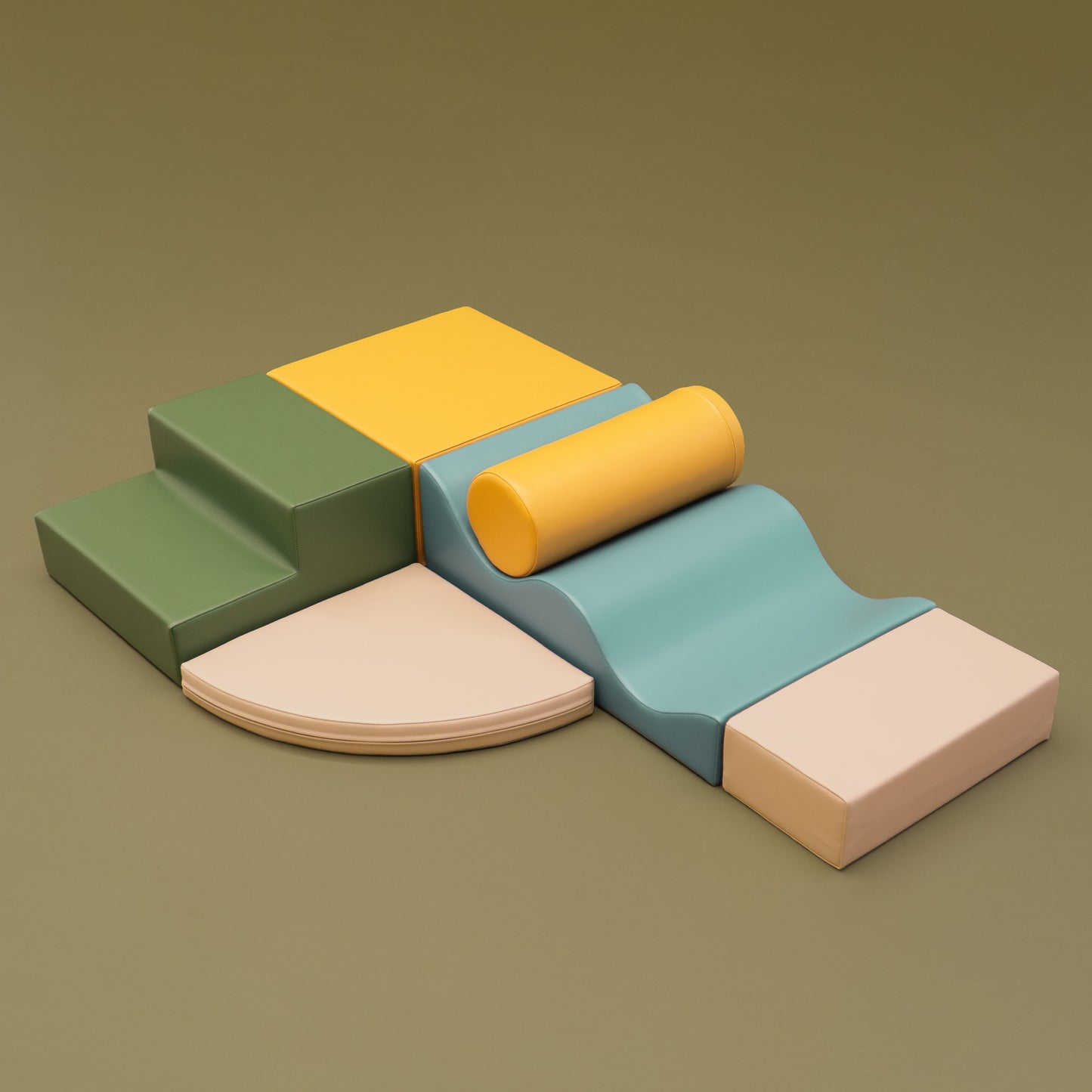 Soft Play 6 Foam Block Set - Pastel Turquoise Explorer