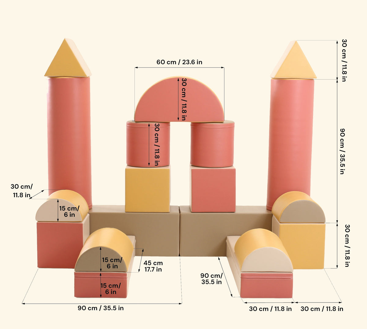 Fortress Soft Play Set – Pastel Pink