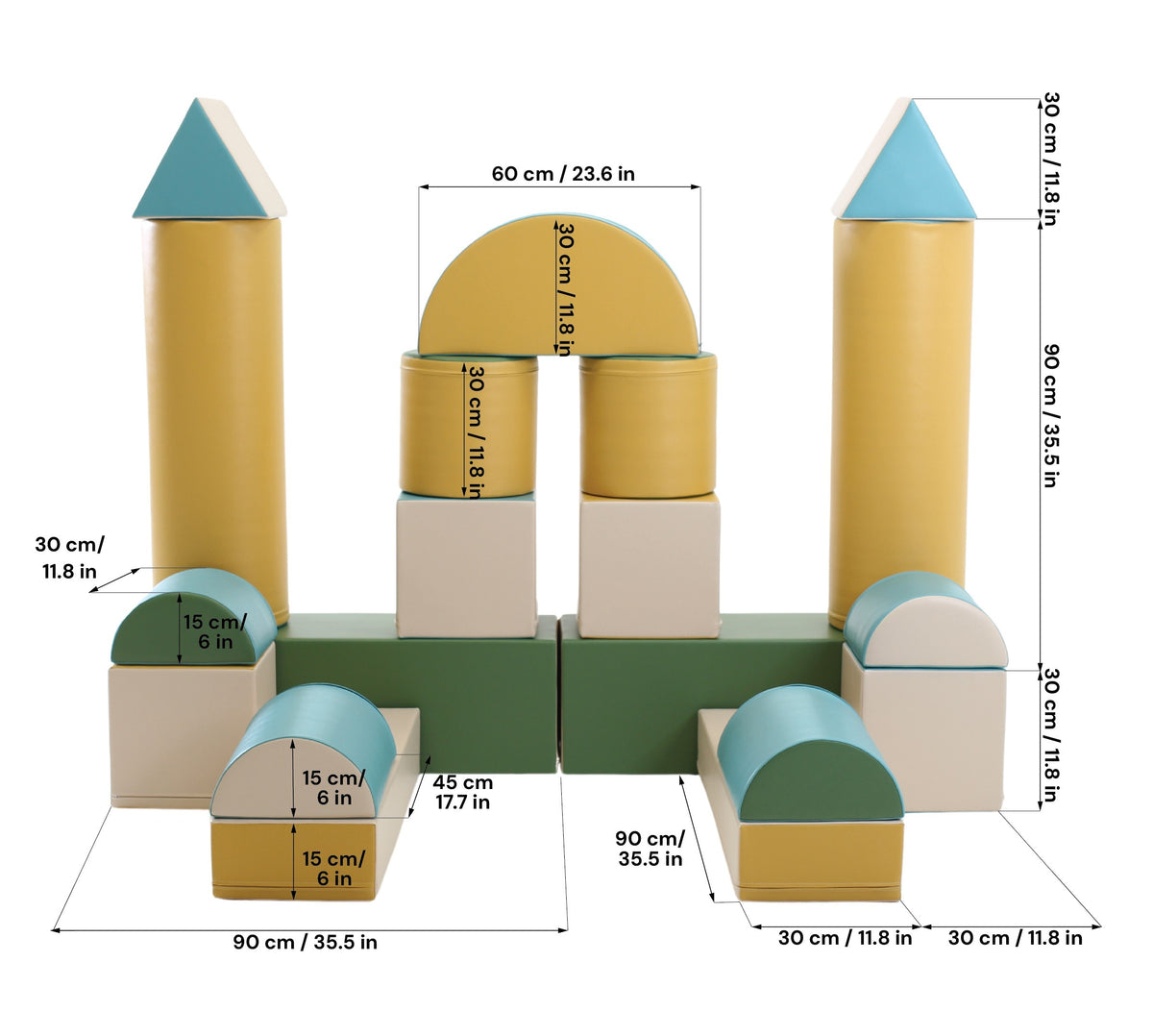 Fortress Soft Play Set – Pastel Turquoise
