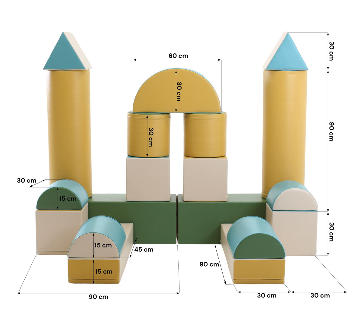 Fortress Soft Play Set – Pastel Turquoise