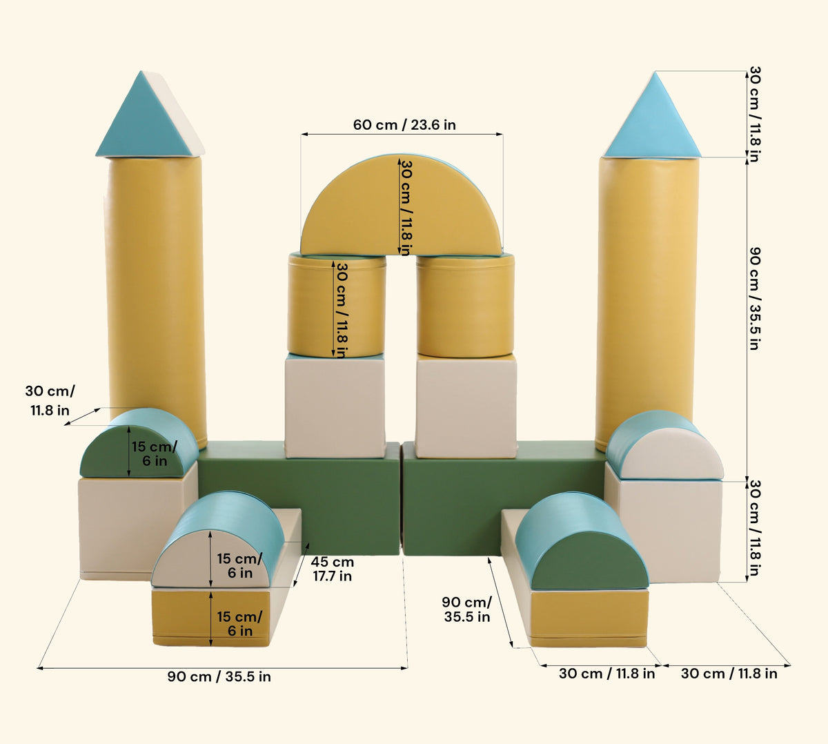 Fortress Soft Play Set – Pastel Turquoise