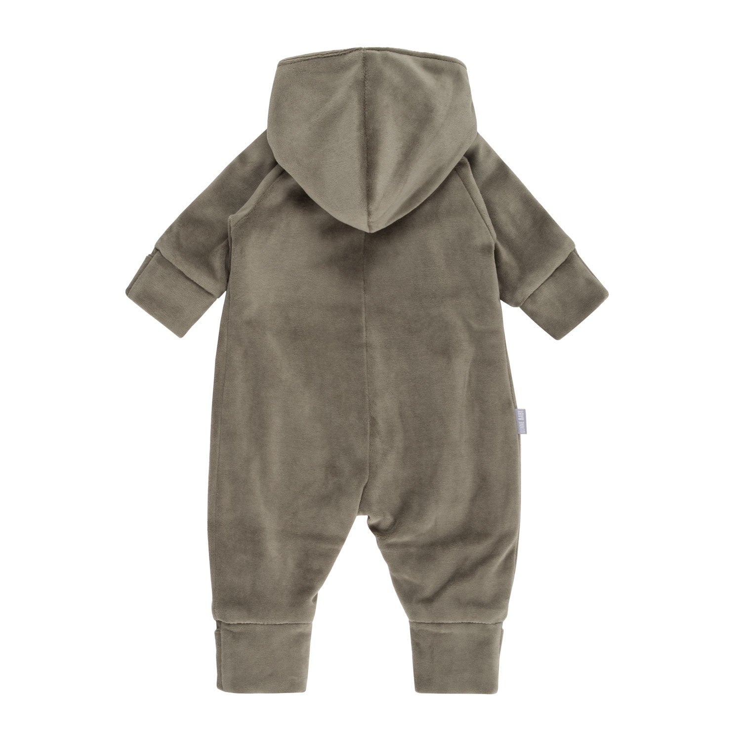 Khaki Green Velvet Baby Overall with Merino Wool Lining