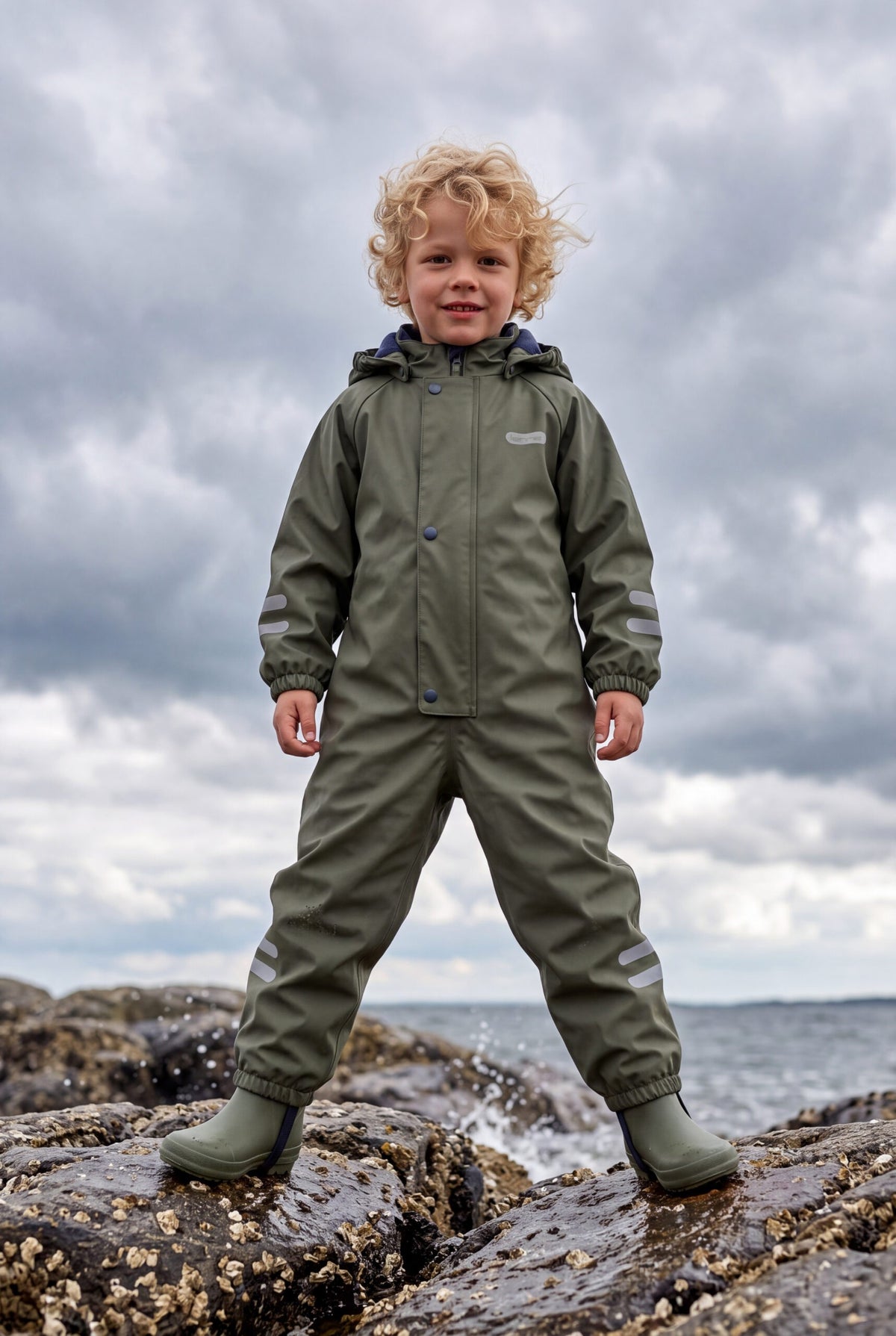 Kids’ Insulated Rain Suit – Green
