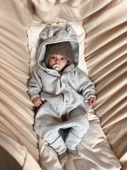 Eared Jumpsuit for Babies and Kids - Melange Grey