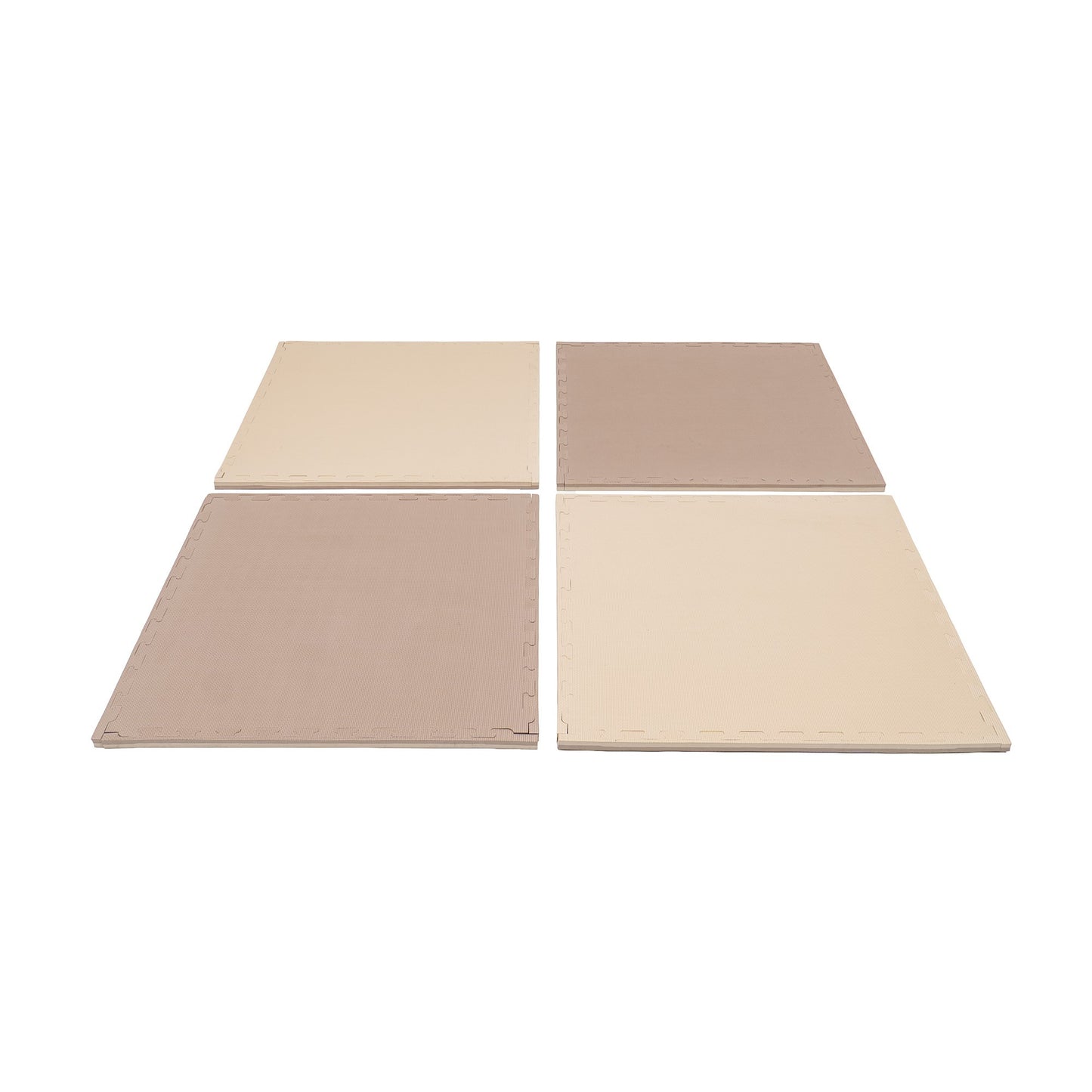 Large Foam Puzzle Mats - Beige / Dark Beige