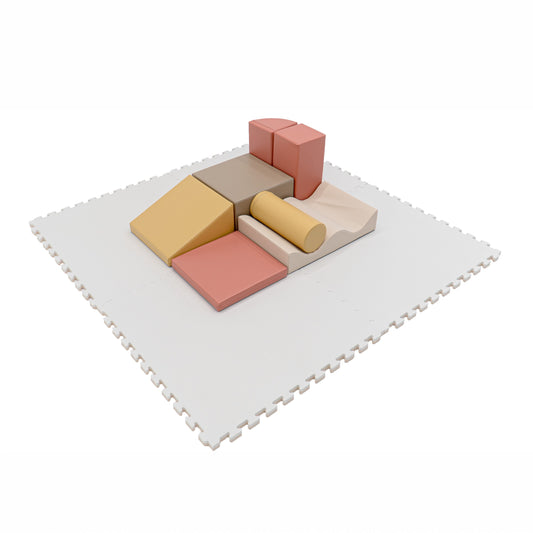 Large Foam Puzzle Mats - Beige / White