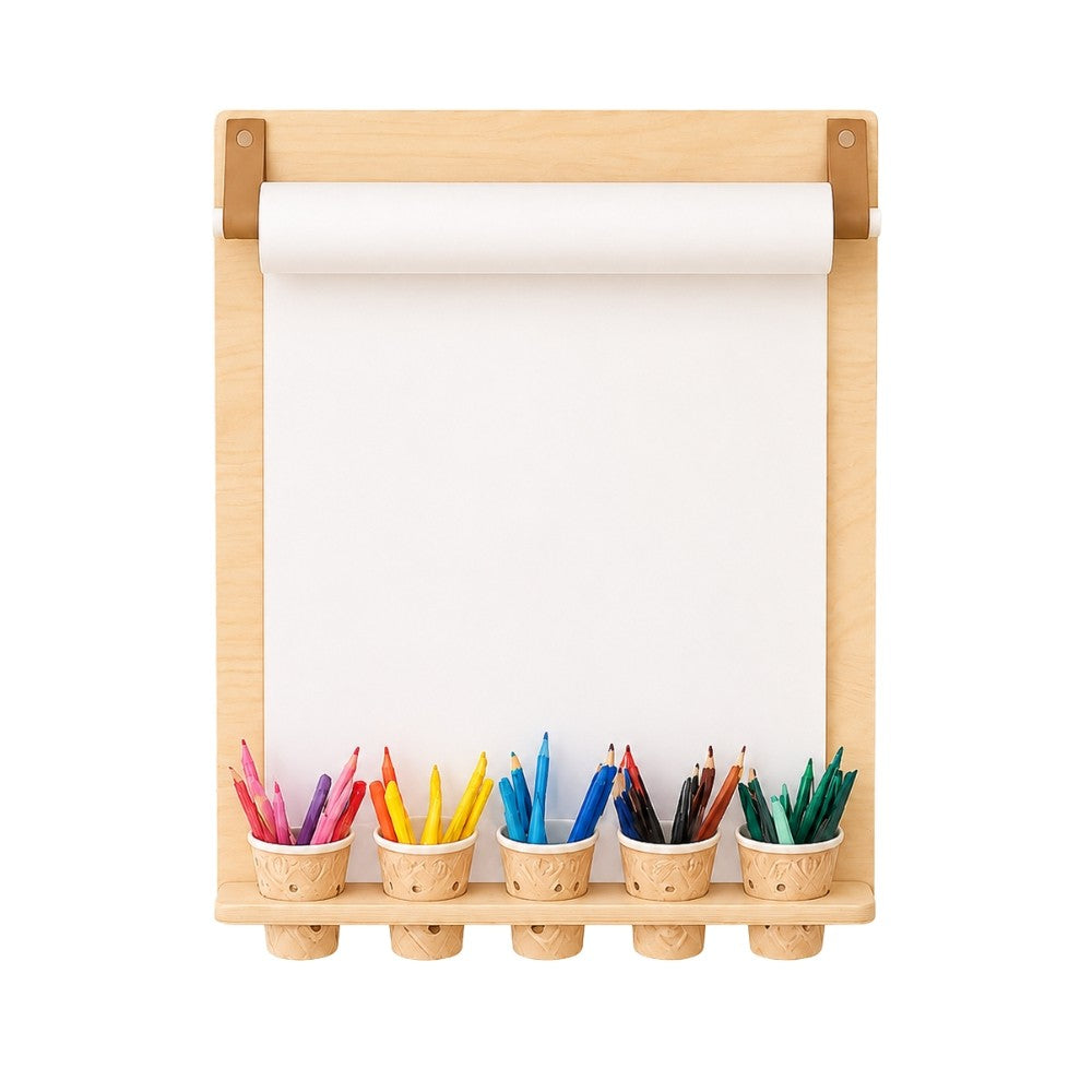 Drawing Board with Pencil Holder – With Paper Roll