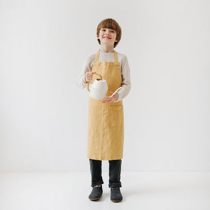 Linen Daily Apron for Kids - Honey