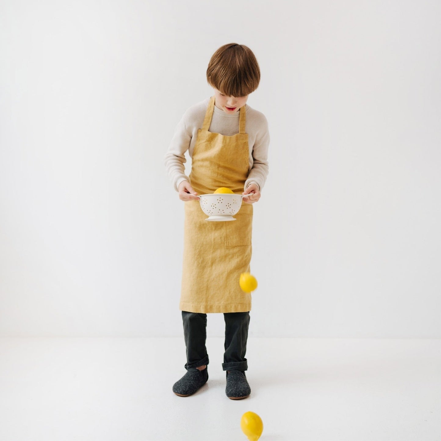 Linen Daily Apron for Kids - Honey