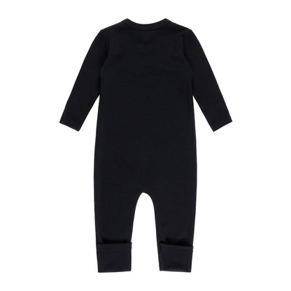 Merino Wool Baby Overall – Black