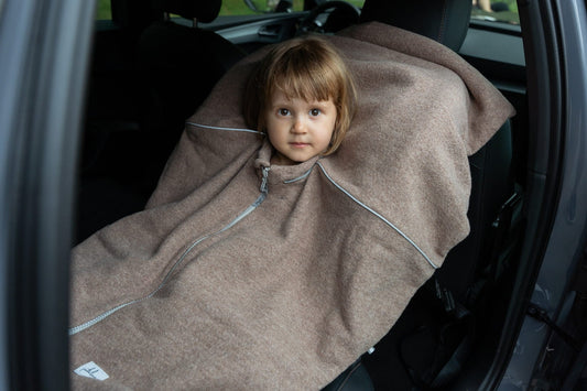 Merino Wool Car Poncho For Kids - Bear