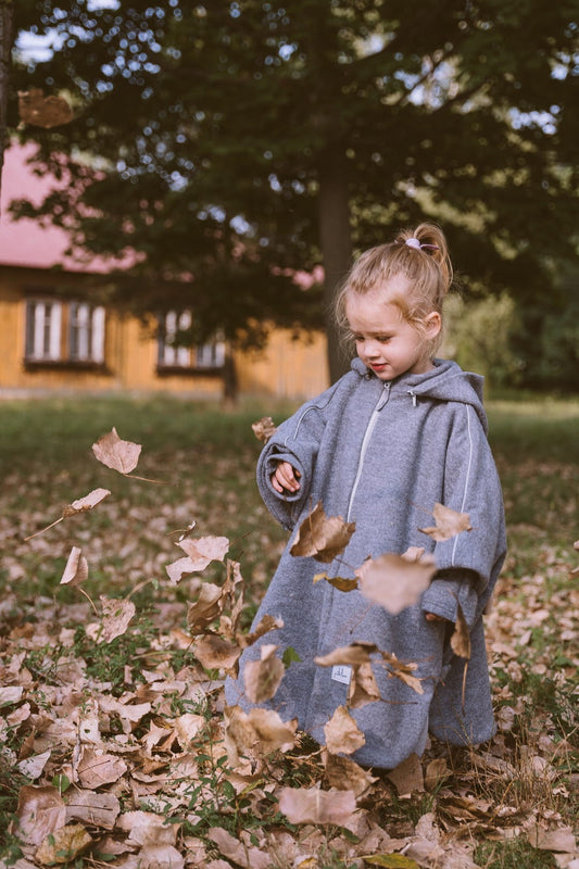 Merino Wool Car Poncho For Kids - Bunny