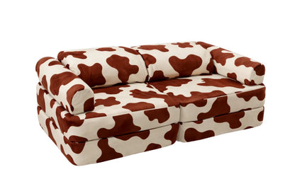 Modular Play Sofa for Children, Cow, 120cm