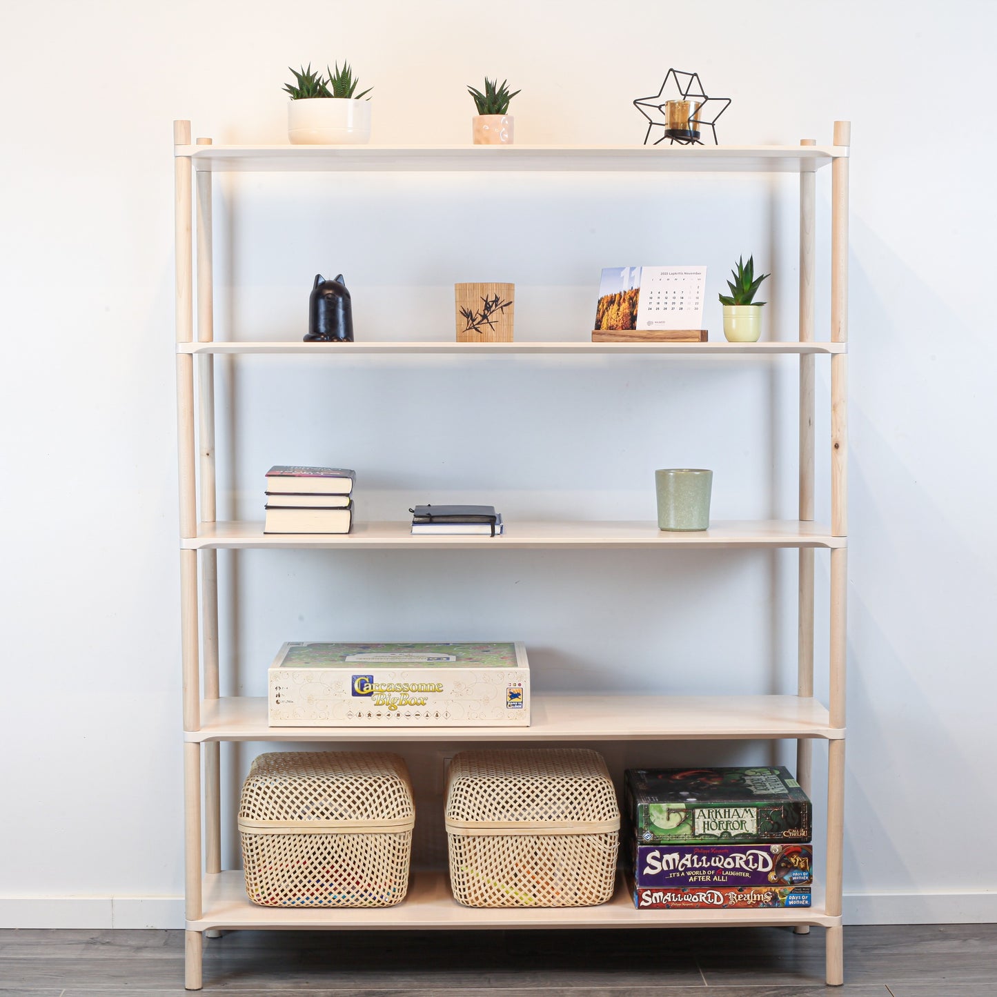 Montessori-Inspired Wooden Shelving Unit Large, 5 Shelves