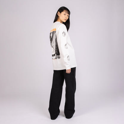 Novels Longsleeve Shirt With Cuffrib Unisex - White