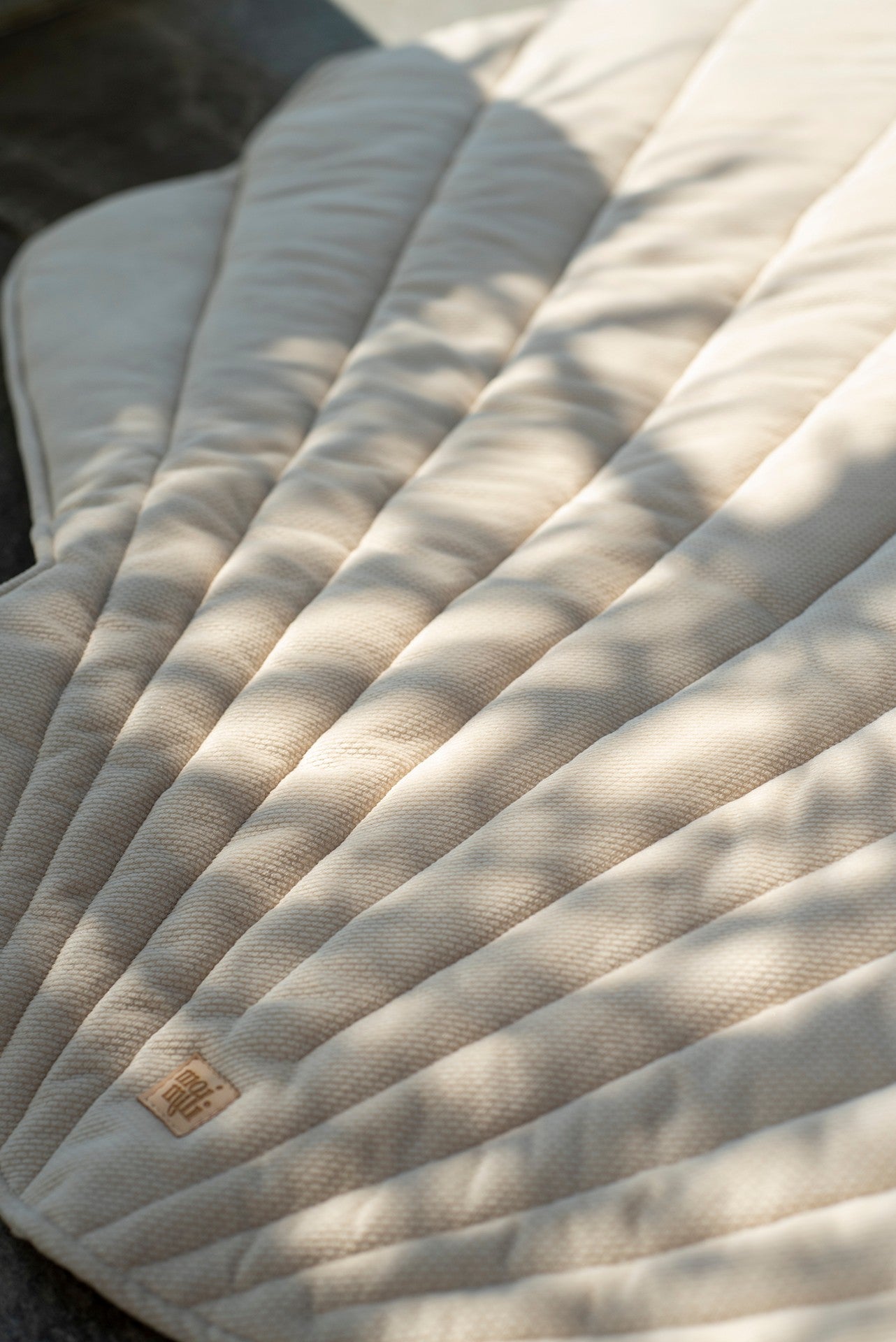 Organic Cotton and Velvet Shell Playmat - Beige