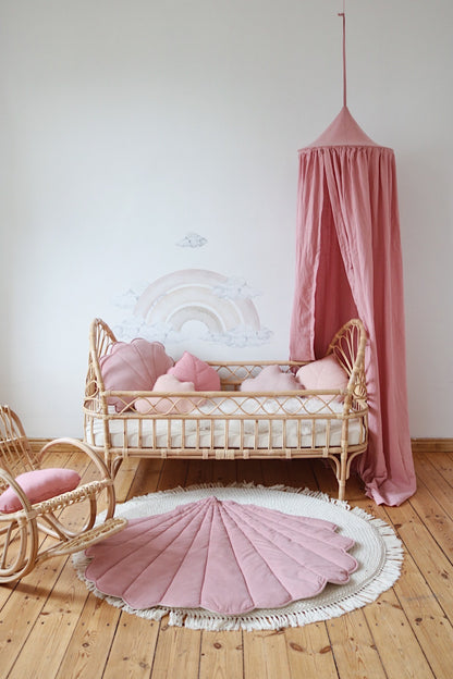 Organic Cotton and Velvet Shell Playmat - Powder Pink