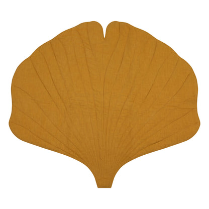 Organic Cotton and Linen Ginkgo Leaf Playmat - Mango