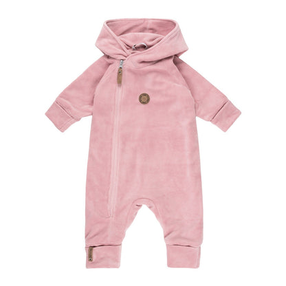 Pink Velvet Baby Overall with Merino Wool Lining