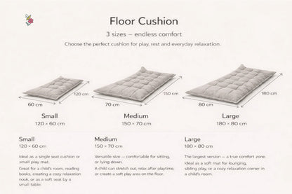 Quilted Kids' Floor Cushion, 3 Sizes Available - Leopard