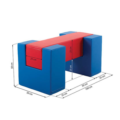 Soft Play Activity Set Balance Bridge - Blue & Red