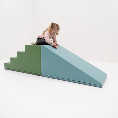 Soft Play Step and Slide Set - Pastel Turquoise