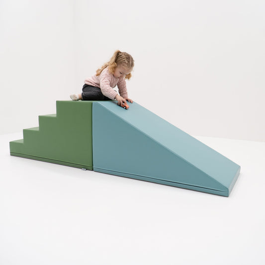 Soft Play Step and Slide Set - Pastel Turquoise