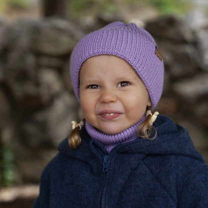 Winter Merino Wool Hat for Kids - Lavender