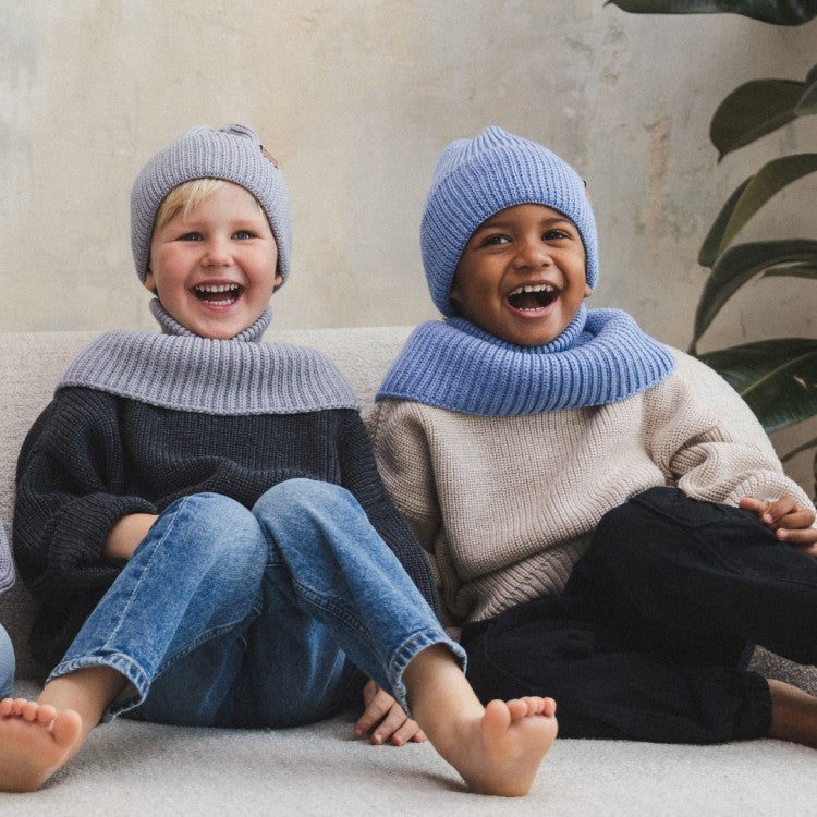 Winter Merino Wool Hat for Kids - Sky Blue