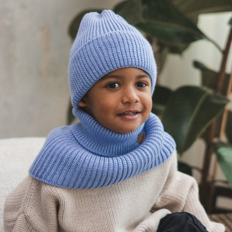 Winter Merino Wool Hat for Kids - Sky Blue