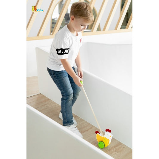 Wooden Educational Pusher Hen
