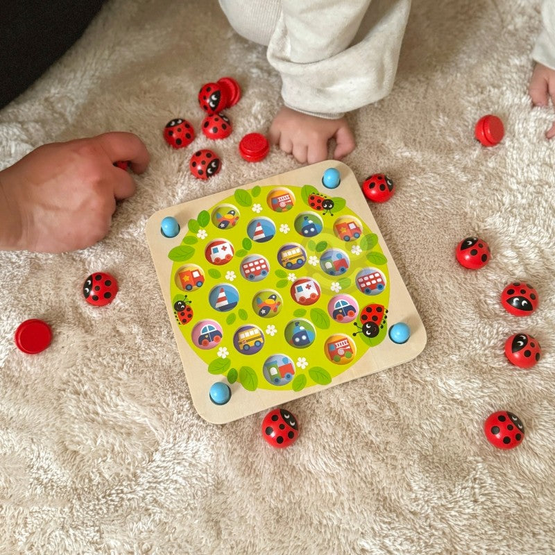 Wooden Educational Memory Puzzle Ladybugs